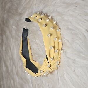 Pearl Luxe Headbands | Soft Satin Glam - Golden Glow